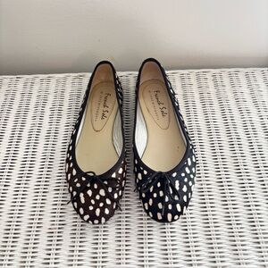 French Sole Fur Polka Dot Flats